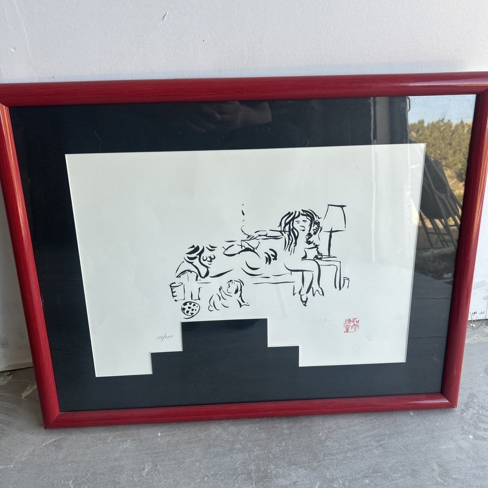 John Lennon "on The Telephone With Family" Limited Print 174/300 Yoko Ono Litho